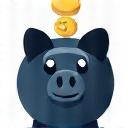 An icon representing a classic piggy bank.